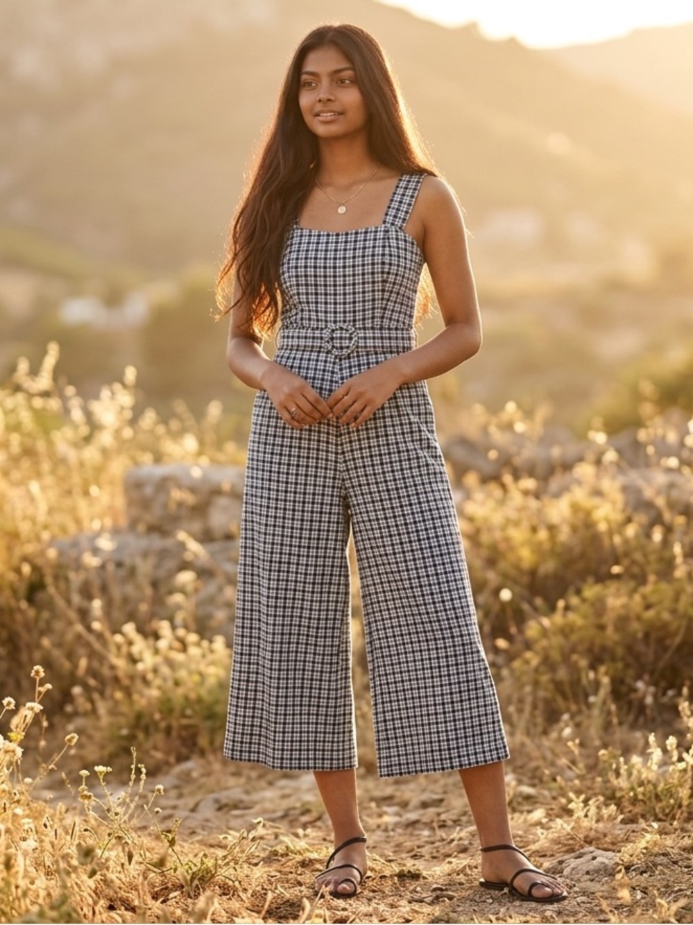 XS Faithfull The Brand Liv Jumpsuit in Emelinah Check